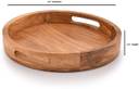 HANDYYTWWISST Wooden Round Tray for Serving, Wooden Tray for Kitchen Organizer Tray