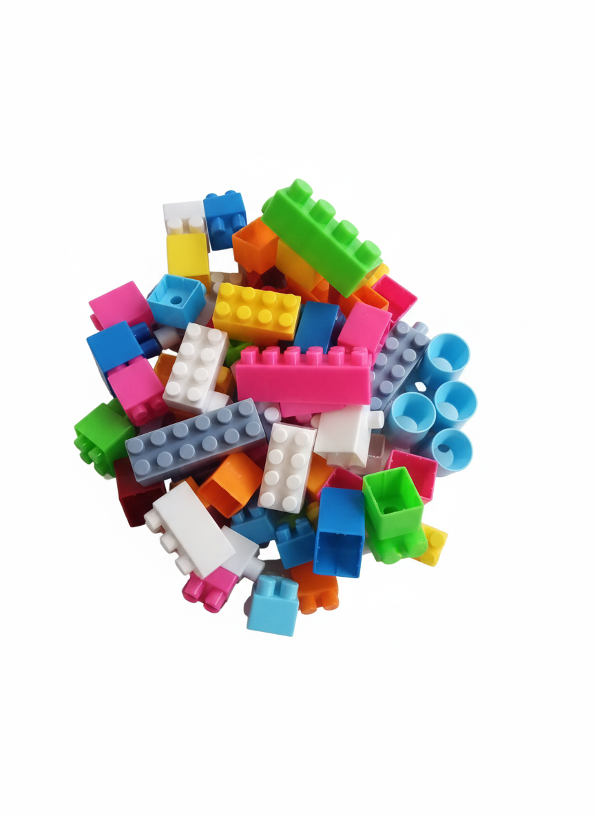FUNSPOT Small Sized Happy Home Building Blocks with Smooth Rounded Edges, Toys for Children Educational & Learning Toy for Kids 70+ PCS