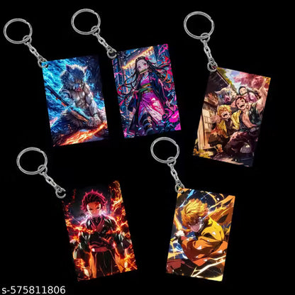 Stylish Anime Demon Slayer Printed Keychain ( Pack of 5)